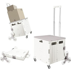 65L Foldable Utility Cart with Stair Climbing Rolling Wheels product